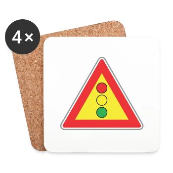 Road sign light - Coasters (set of 4) - white - Front