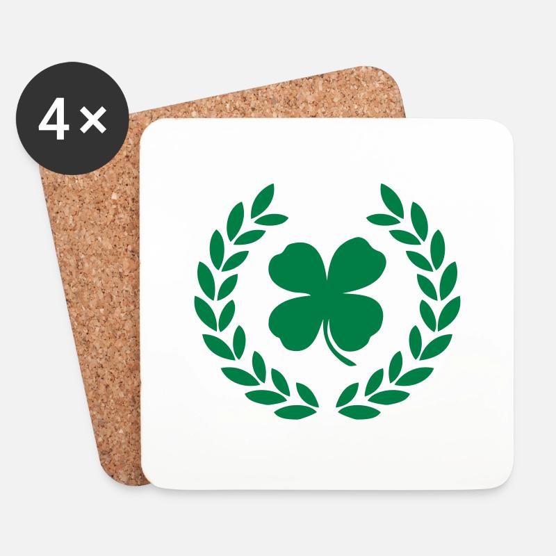 irish shamrock green - Untersetzer (4er-Set) - Weiß