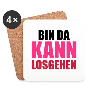 Bin da kann losgehen - Untersetzer (4er-Set) - Weiß - Vorne