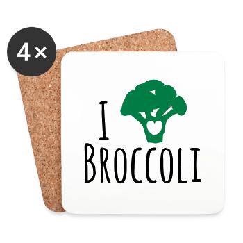 Broccoli Shirt - Coasters (set of 4) - white - Front