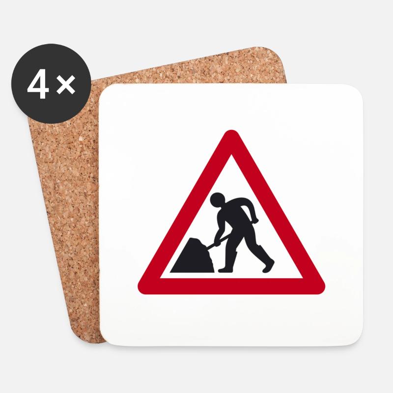 men at work - Untersetzer (4er-Set) - Weiß
