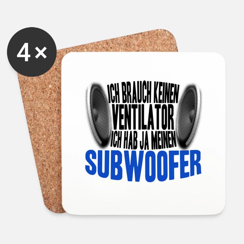 Subwoofer - Untersetzer (4er-Set) - Weiß