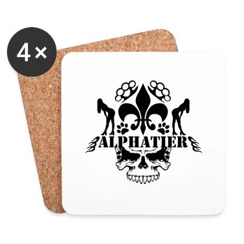 alphatier Vektormotiv - Untersetzer (4er-Set) - Weiß - Vorne