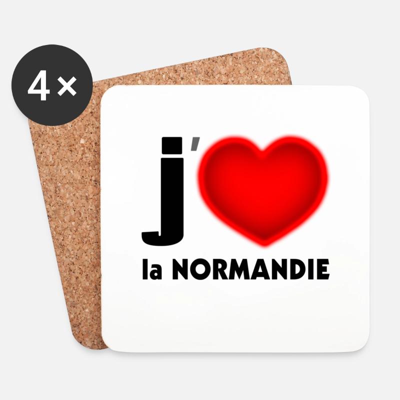 Ich liebe Normandie - Untersetzer (4er-Set) - Weiß