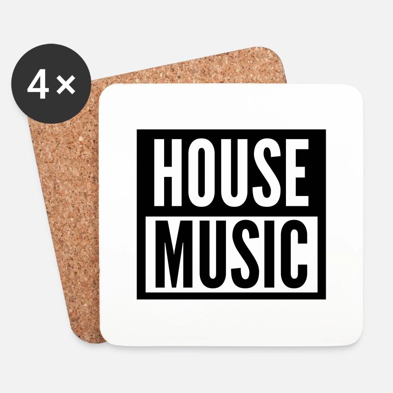 house music - Untersetzer (4er-Set) - Weiß