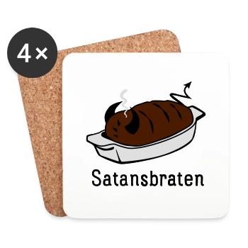 Satansbraten - Untersetzer (4er-Set) - Weiß - Vorne