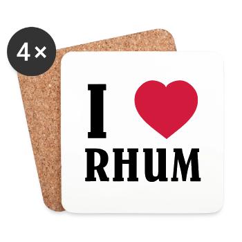 I Love Rhum - Dessous de verre (lot de 4) - blanc - Devant