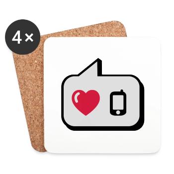 Balloon i love the phone - Coasters (set of 4) - white - Front