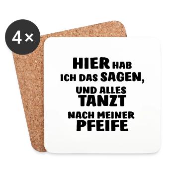 Alles tanzt nach meiner Pfeife! - Untersetzer (4er-Set) - Weiß - Vorne