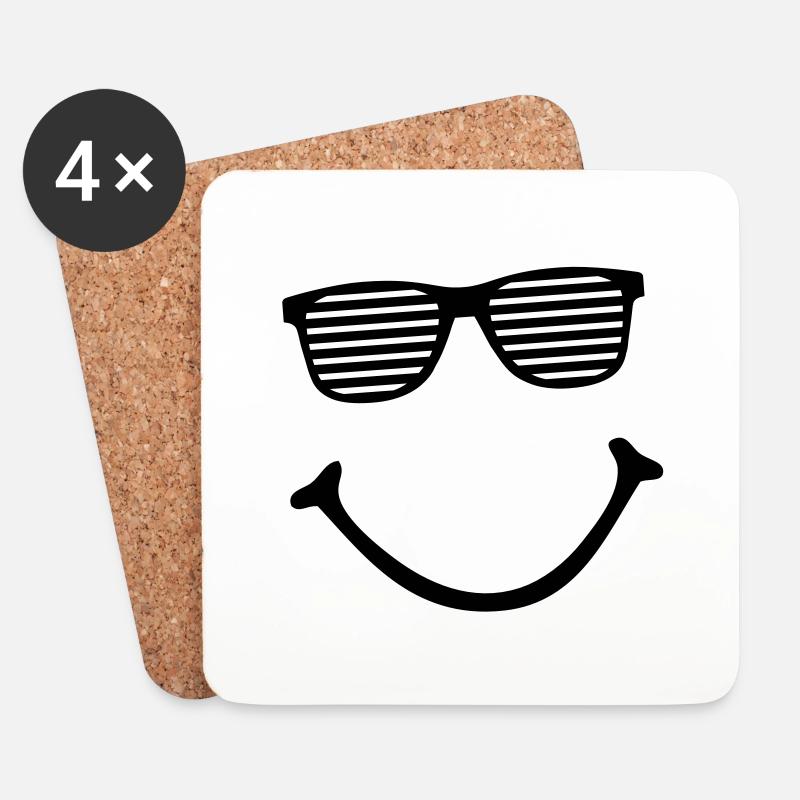 smiley - Untersetzer (4er-Set) - Weiß