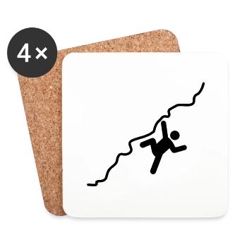 Klettern berg design - Untersetzer (4er-Set) - Weiß - Vorne