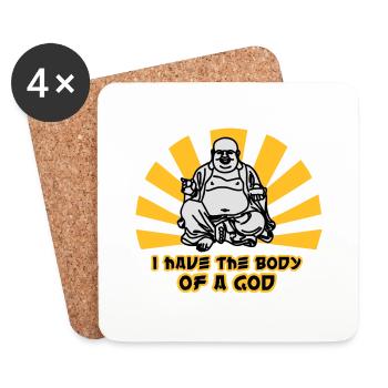 i have the body of a god - Coasters (set of 4) - white - Front