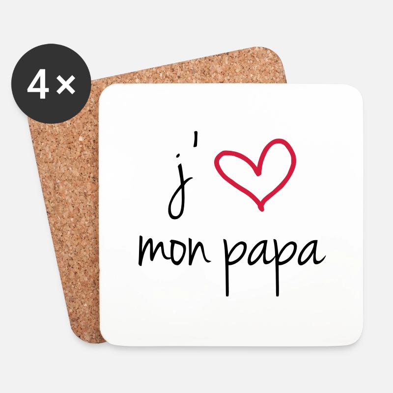I love my Vati - Untersetzer (4er-Set) - Weiß