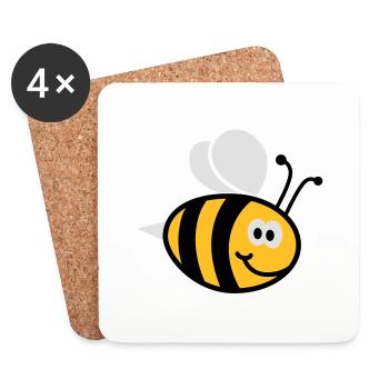Bienchen 3C - Untersetzer (4er-Set) - Weiß - Vorne