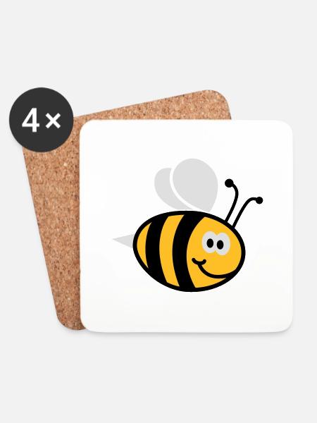 Bienchen 3C - Untersetzer (4er-Set) - Weiß