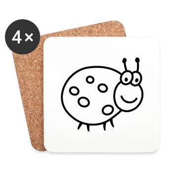 Käfer - Glückskäfer - Untersetzer (4er-Set) - Weiß - Vorne