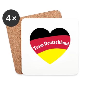Fußball Deutschland EM Europameister - Untersetzer (4er-Set) - Weiß - Vorne
