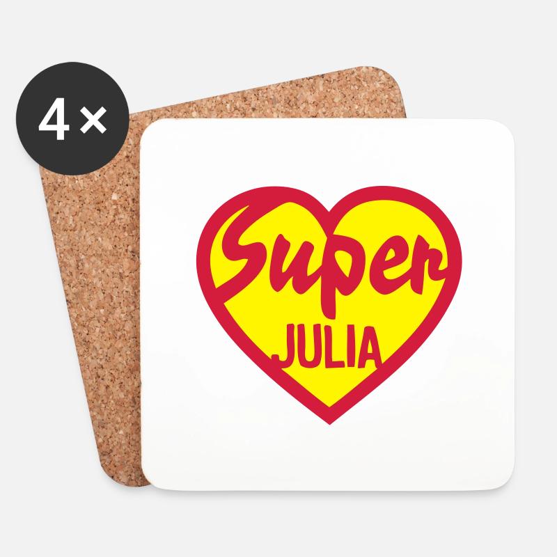 herz julia Super - Untersetzer (4er-Set) - Weiß