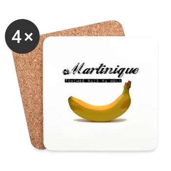 MARTINIQUE - Dessous de verre (lot de 4) - blanc - Devant