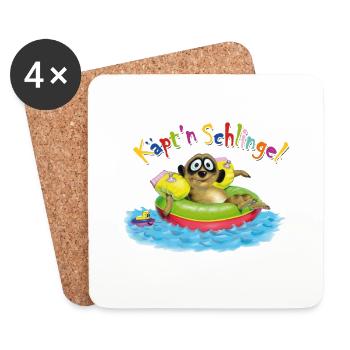 Käpt'n Schlingel - Untersetzer (4er-Set) - Weiß - Vorne
