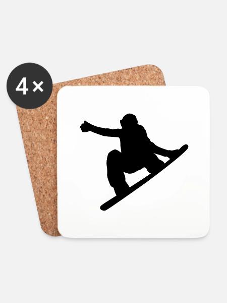 snowboard - Coasters (set of 4) - white