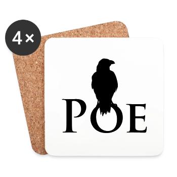 Poe Raven - Dessous de verre (lot de 4) - blanc - Devant