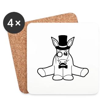 riche monsieur monsieur moustache moustache mono - Dessous de verre (lot de 4) - blanc - Devant