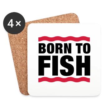 born_to_fish__f2 - Untersetzer (4er-Set) - Weiß - Vorne
