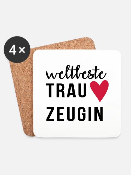 Weltbeste Trauzeugin - Untersetzer (4er-Set) - Weiß