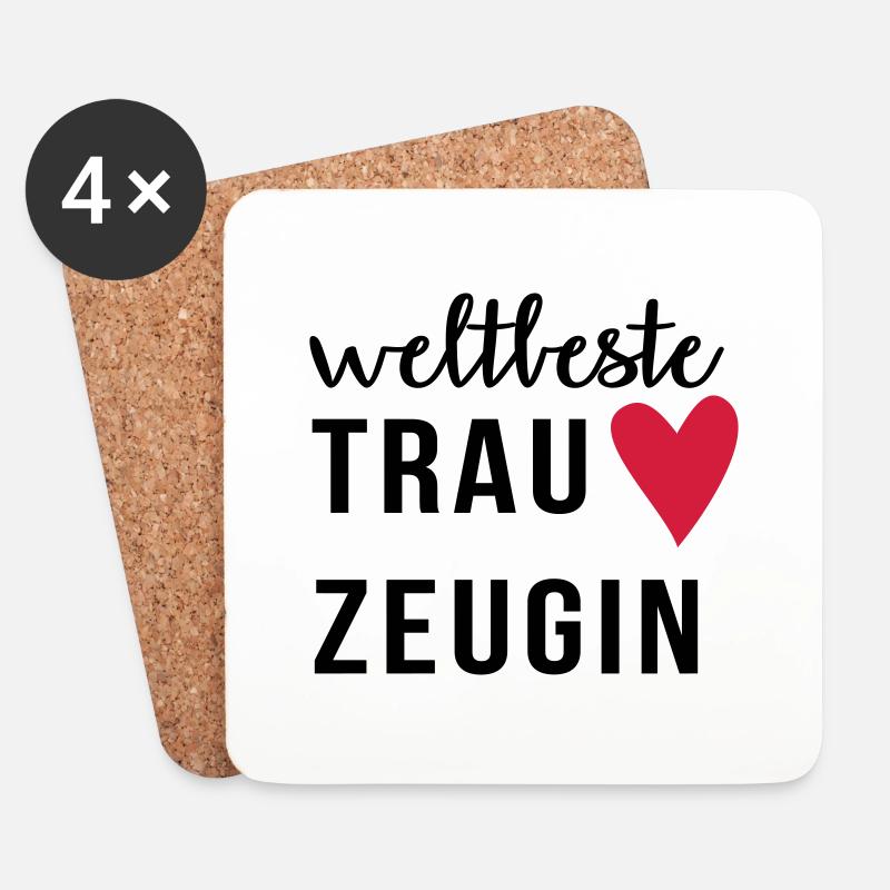 Weltbeste Trauzeugin - Untersetzer (4er-Set) - Weiß