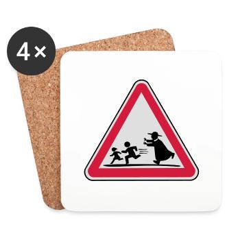 Achtung Pfarrer - Untersetzer (4er-Set) - Weiß - Vorne