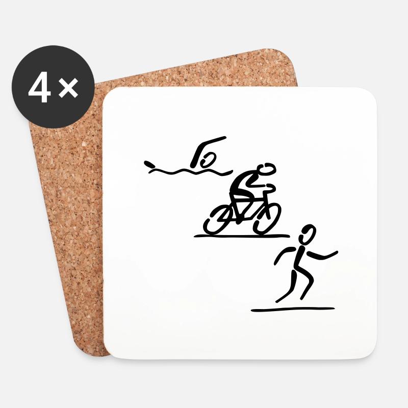 Triathlon - Untersetzer (4er-Set) - Weiß