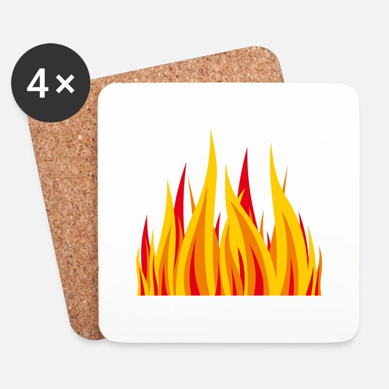 Fire 2 - Untersetzer (4er-Set) - Weiß