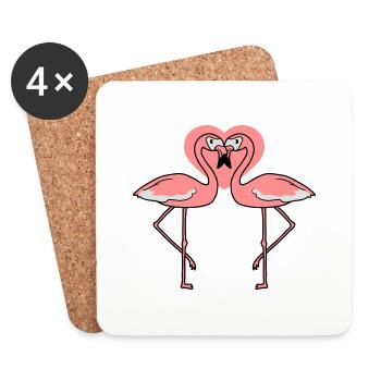 coeur amour amoureux couples 2 amis équipe couple f - Dessous de verre (lot de 4) - blanc - Devant