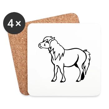 Pony Pferdchen - Untersetzer (4er-Set) - Weiß - Vorne