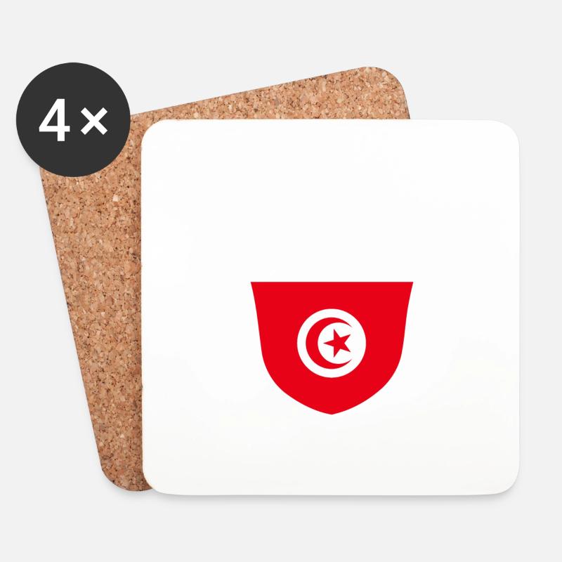 champions_tunisie - Untersetzer (4er-Set) - Weiß