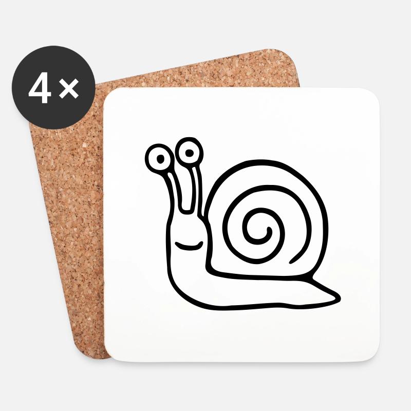 Schnecke 5.1 - Untersetzer (4er-Set) - Weiß