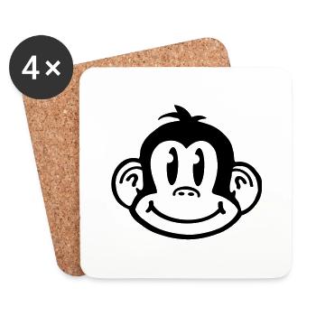 affe_comic_smiley_aq1 - Untersetzer (4er-Set) - Weiß - Vorne