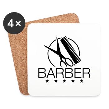 barber__logo_pa1 - Untersetzer (4er-Set) - Weiß - Vorne
