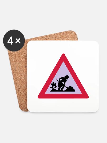 baustelle - Untersetzer (4er-Set) - Weiß