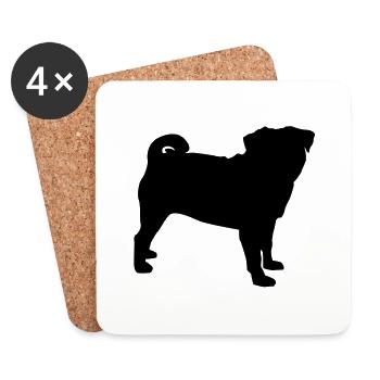 Pug - Coasters (set of 4) - white - Front