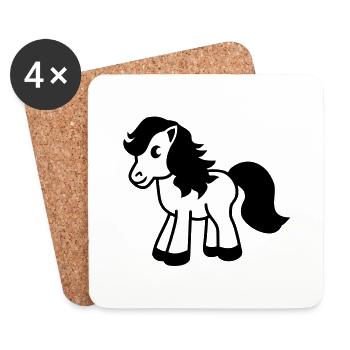cute pony - Dessous de verre (lot de 4) - blanc - Devant
