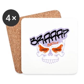 Braaap BIG Skull - Untersetzer (4er-Set) - Weiß - Vorne