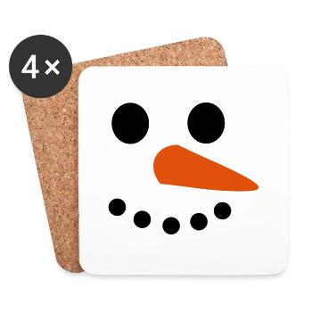 Snowman Face - Coasters (set of 4) - white - Front
