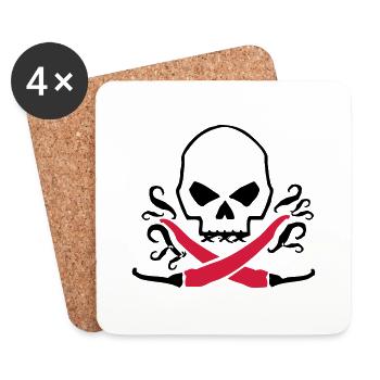 Chilli skull - Untersetzer (4er-Set) - Weiß - Vorne
