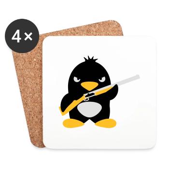 Shotgun Penguin - Coasters (set of 4) - white - Front