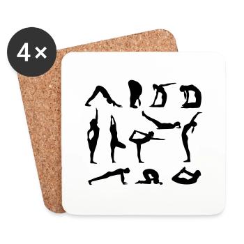 yoga figures - Coasters (set of 4) - white - Front