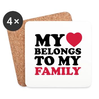 MHBTM family - Dessous de verre (lot de 4) - blanc - Devant