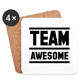 team awesome super Team - Untersetzer (4er-Set) - Weiß - Vorne