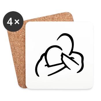 brazilian jiu jitsu bjj rear naked choke - Dessous de verre (lot de 4) - blanc - Devant
